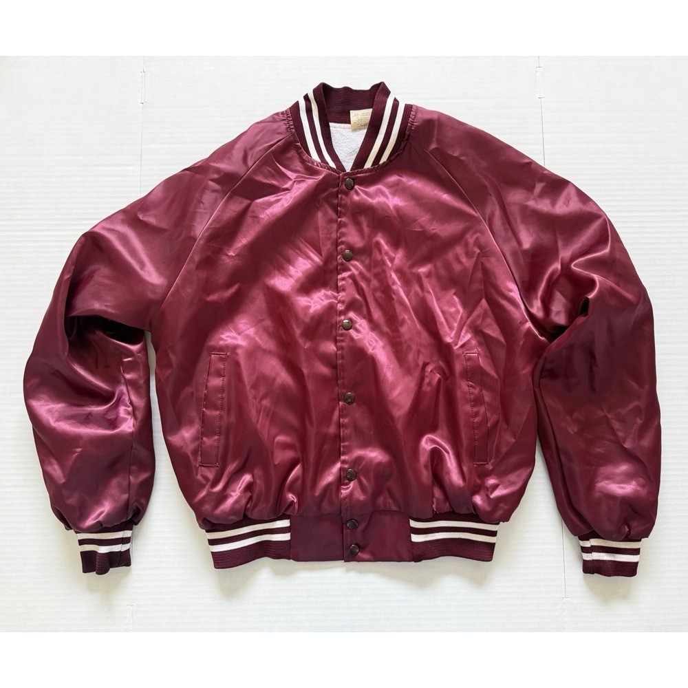 Vintage Texas A&M Aggies Satin Bomber Jacket Men's Large Made In USA  NCAA
